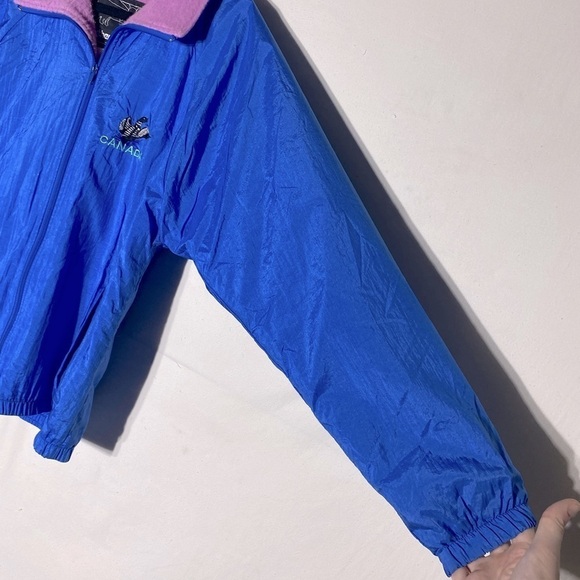 Vintage 90s Northern Sun Blue Windbreaker With Pink Fleece Lining M - Picture 9 of 14